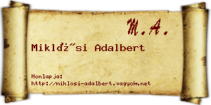 Miklósi Adalbert névjegykártya